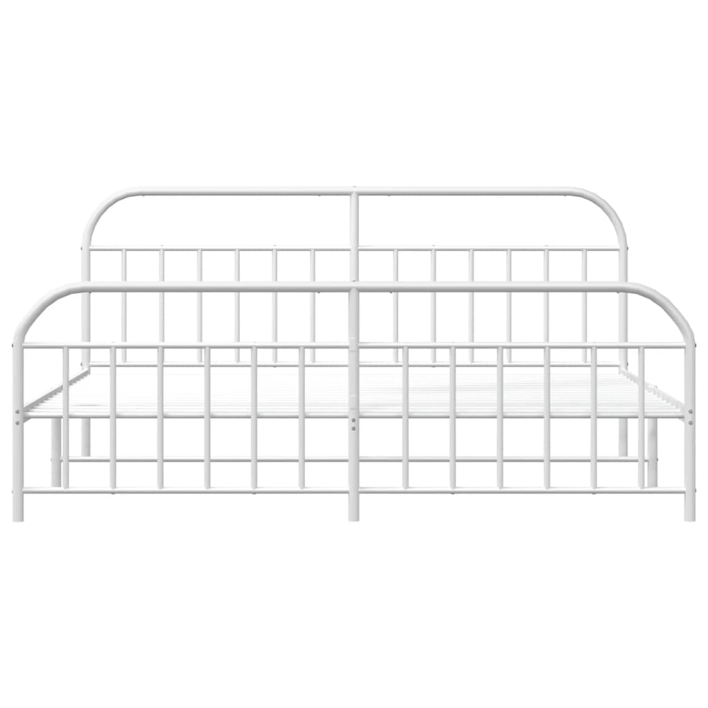 Bed Frame | White | Powder-Coated Steel | Double | Storage | Bed Frame
