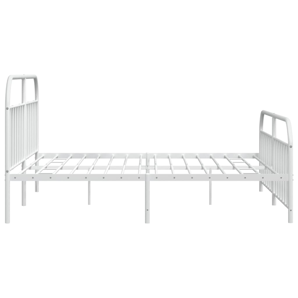 Bed Frame | White | Powder-Coated Steel | Double | Storage | Bed Frame
