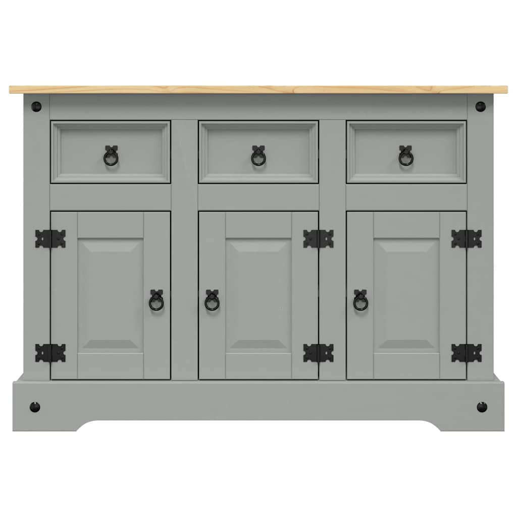 Sideboard Corona Grey 112x44x78 cm Solid Wood Mexican Pine