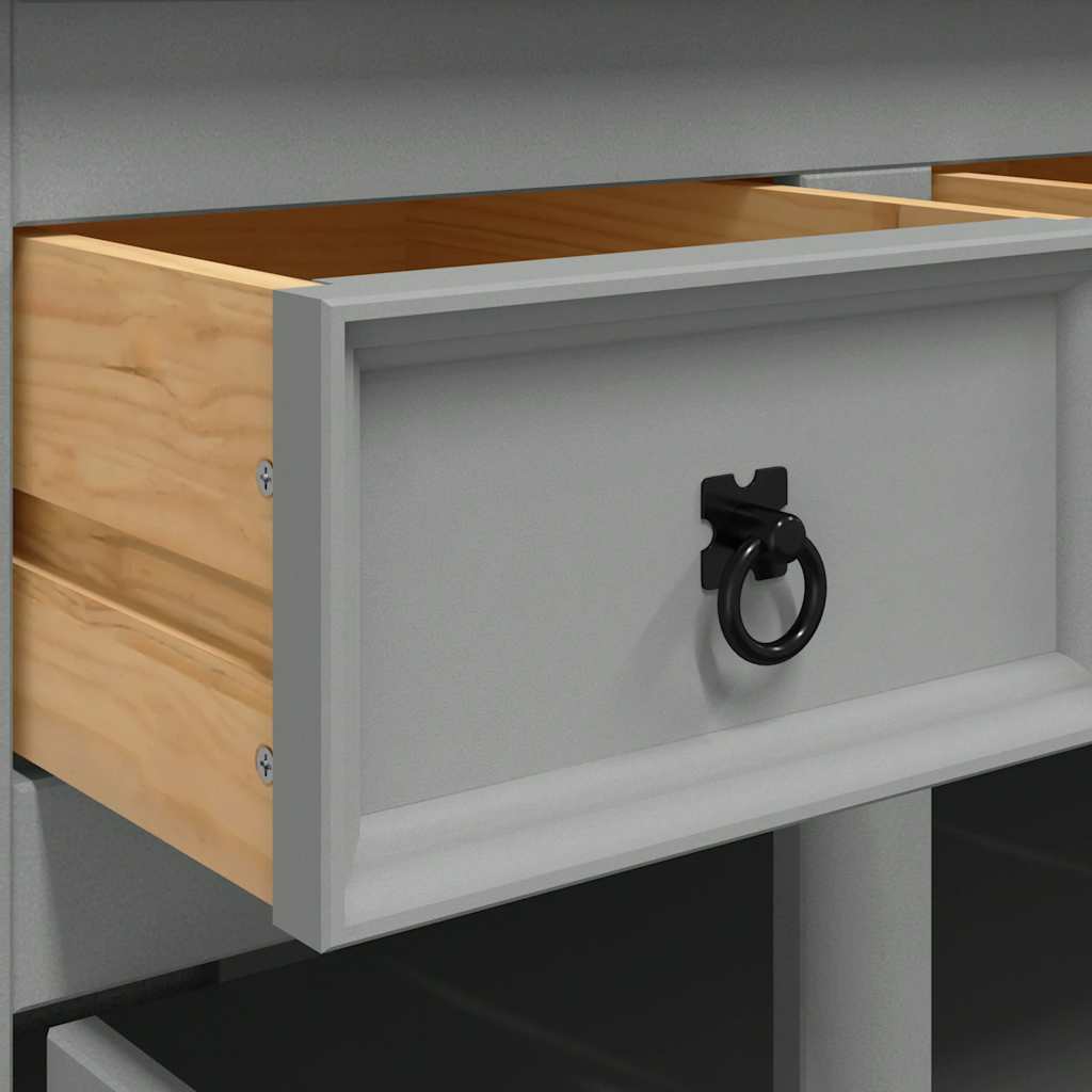 Sideboard Corona Grey 112x44x78 cm Solid Wood Mexican Pine