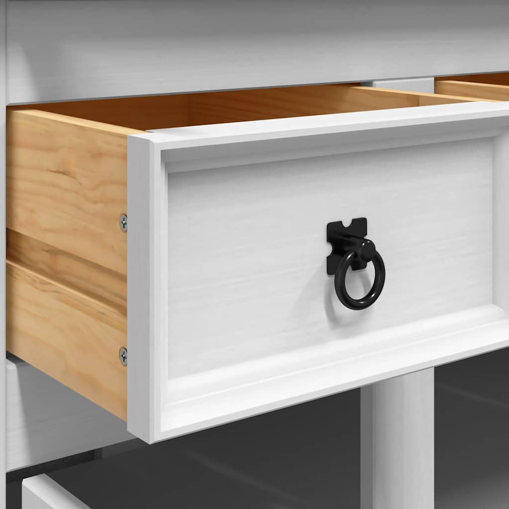 Highboard Corona White 112x43x196 cm Solid Wood Mexican Pine