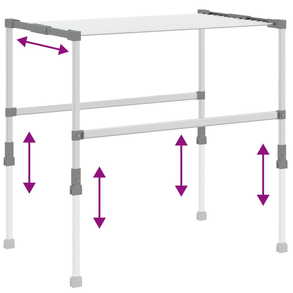 Laundry Dryer 83x(50-55)x(40-85) cm Aluminium