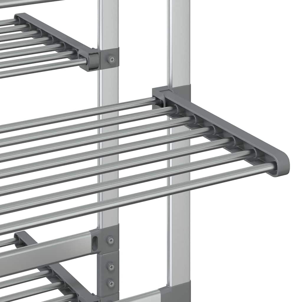 Laundry Drying Rack with Wheels 89x64x129 cm Aluminium