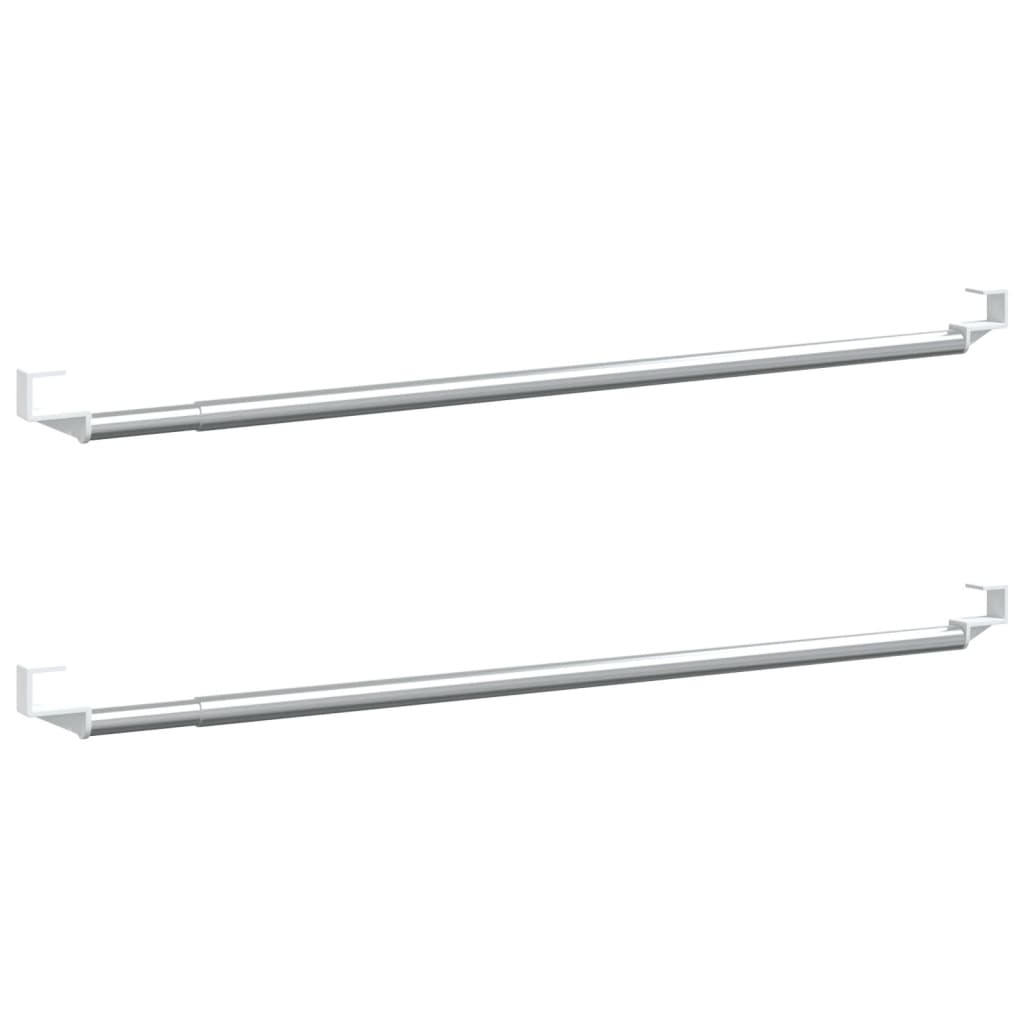 Curtain Rails 2 pcs White and Silver 60-105 cm Aluminium