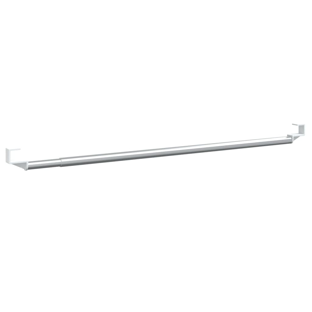 Curtain Rails 2 pcs White and Silver 60-105 cm Aluminium