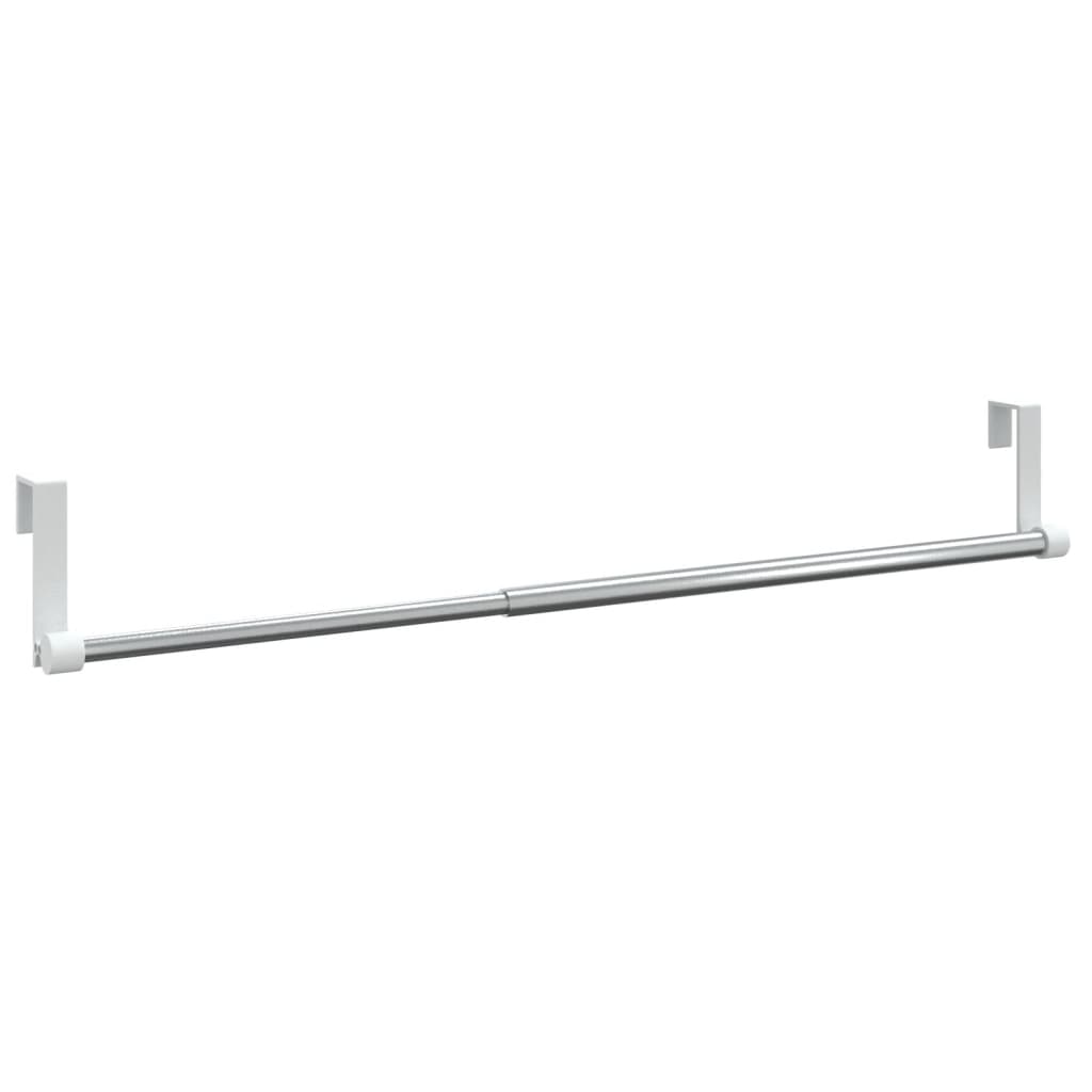 Curtain Rails 2 pcs White and Silver 40-60 cm Aluminium