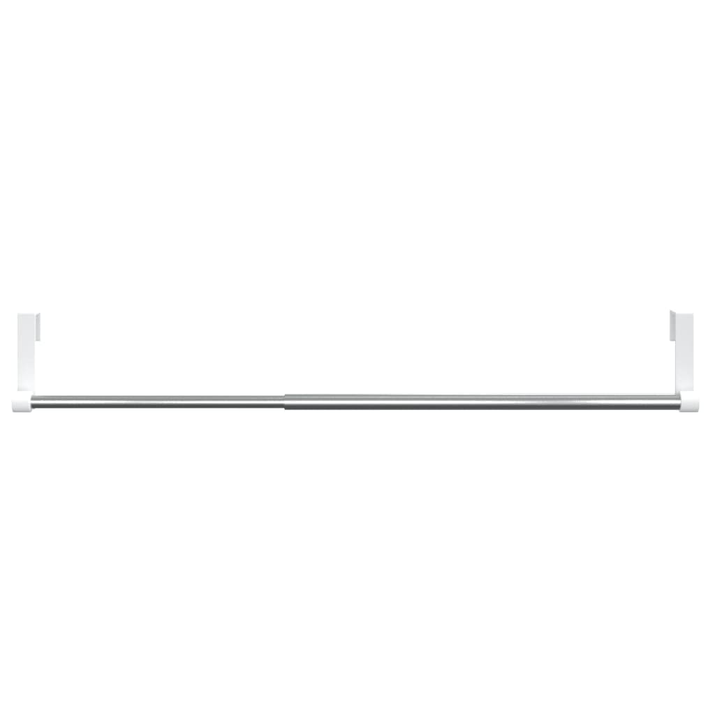 Curtain Rails 2 pcs White and Silver 40-60 cm Aluminium