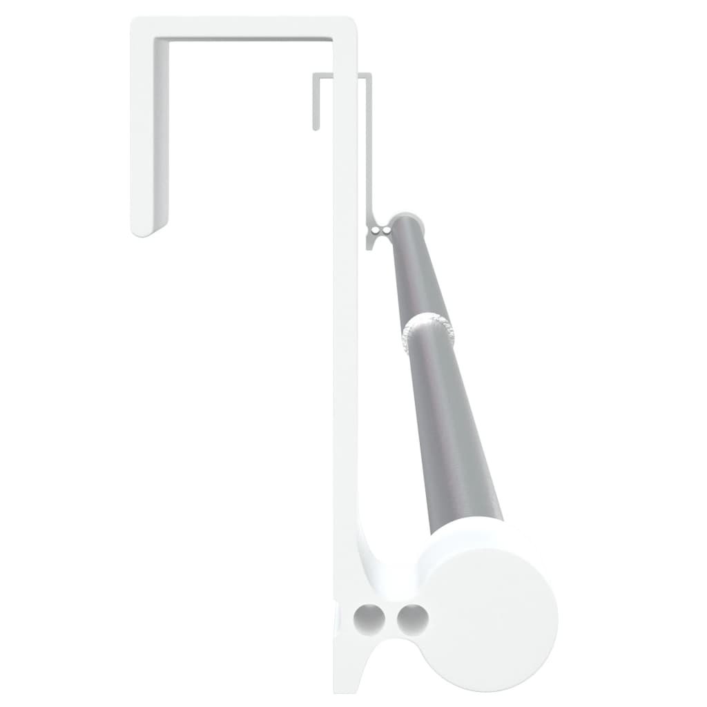 Curtain Rails 2 pcs White and Silver 40-60 cm Aluminium