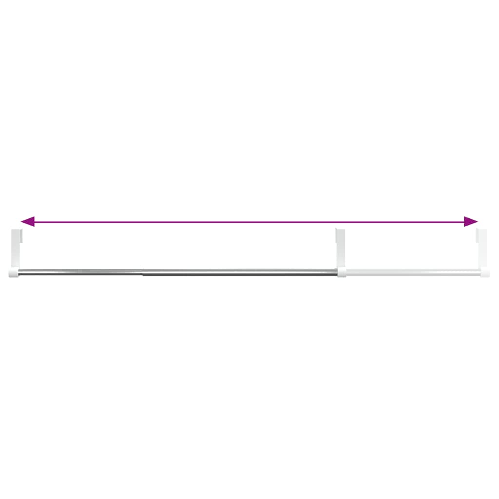 Curtain Rails 2 pcs White and Silver 40-60 cm Aluminium