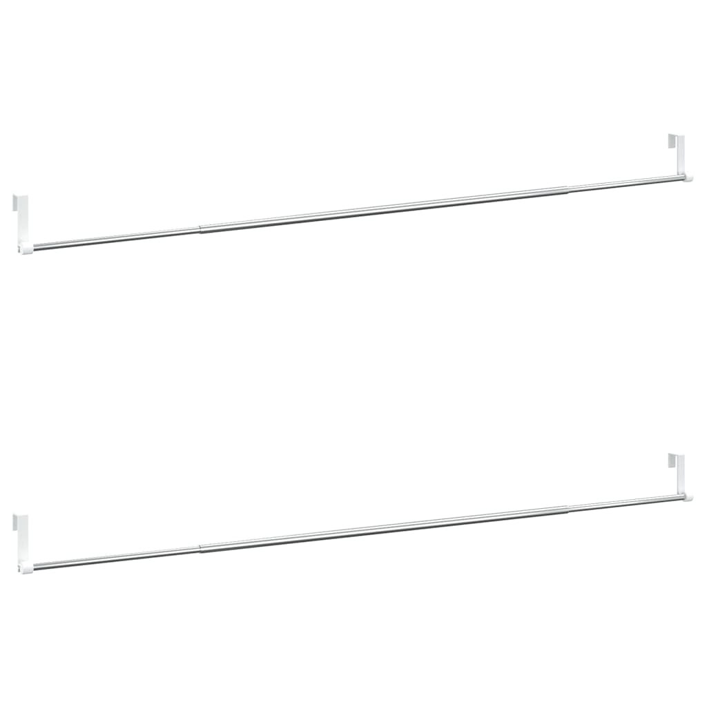 Curtain Rails 2 pcs White and Silver 90-135 cm Aluminium