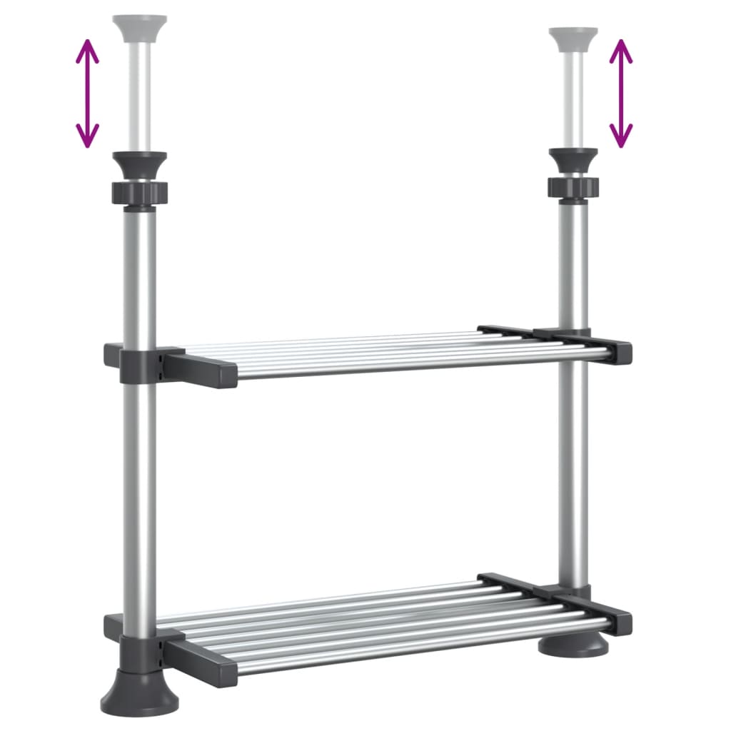 Kitchen Shelf 50x25x(50-70) cm Aluminium