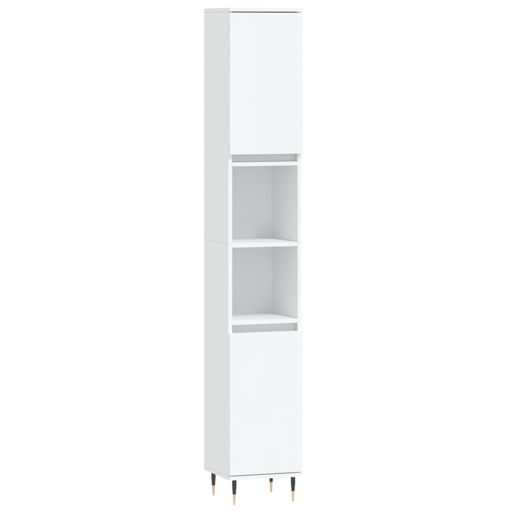 vidaXL 3 Piece Bathroom Cabinet Set White Engineered Wood