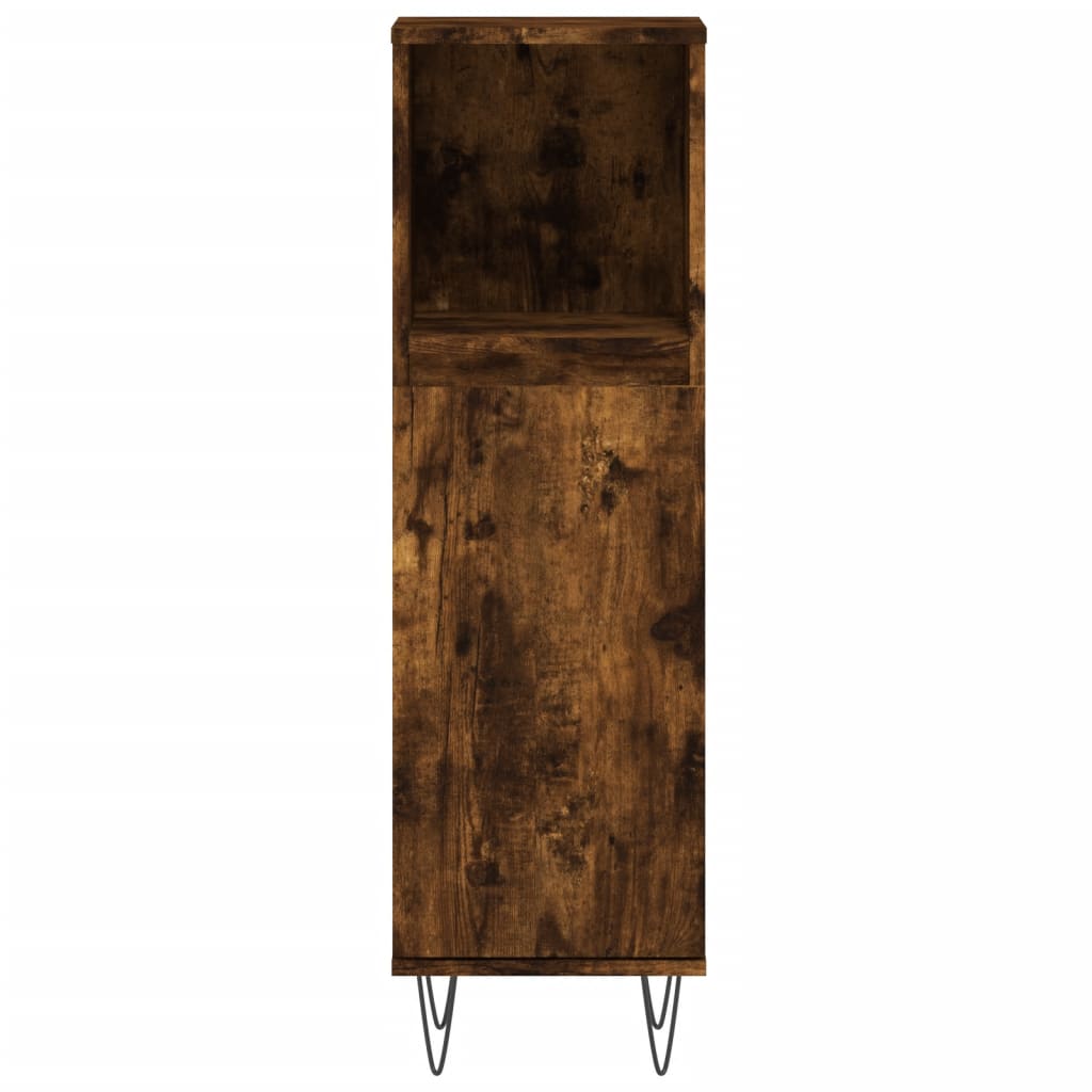 3 Piece Bathroom Cabinet Set Smoked Oak Engineered Wood
