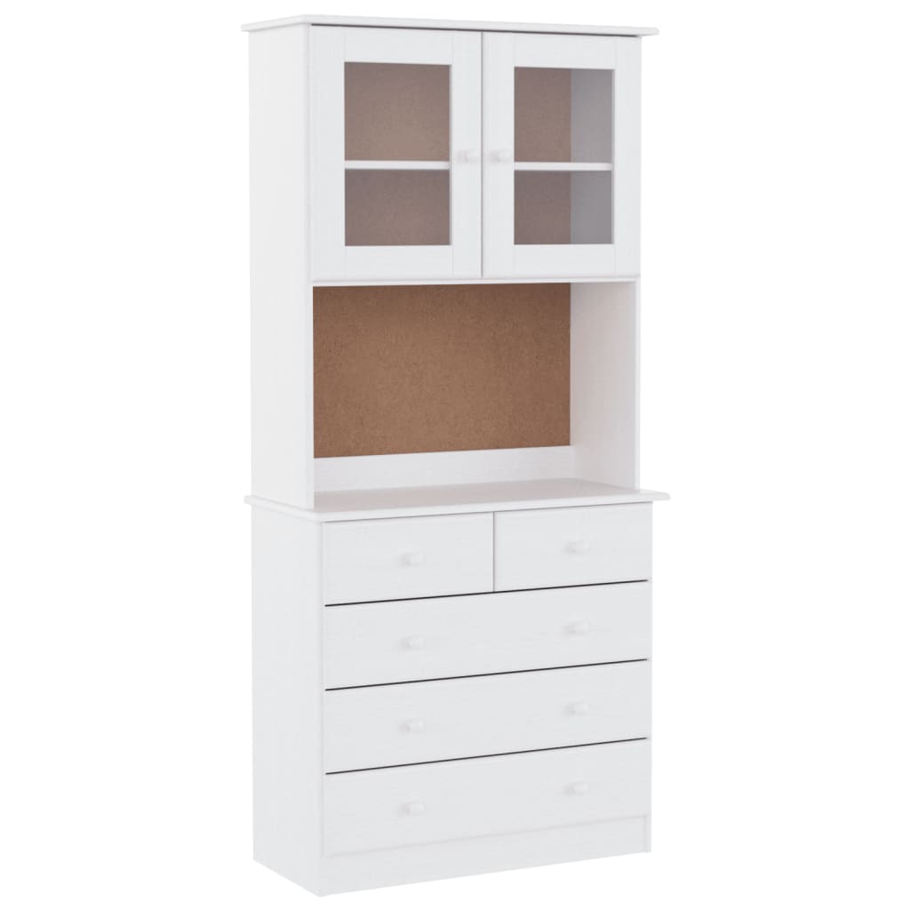 vidaXL Highboard ALTA White 77x35x165 cm Solid Wood Pine