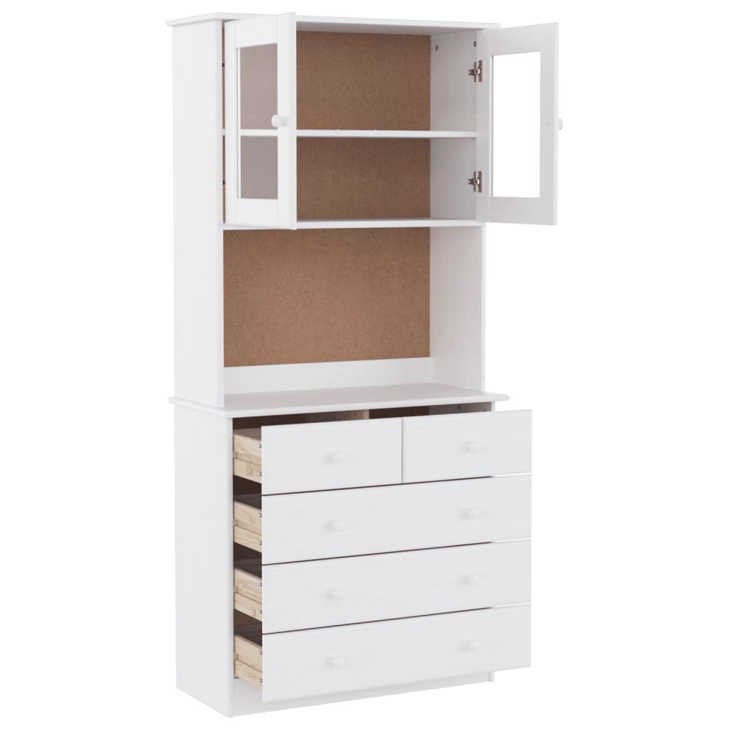 vidaXL Highboard ALTA White 77x35x165 cm Solid Wood Pine