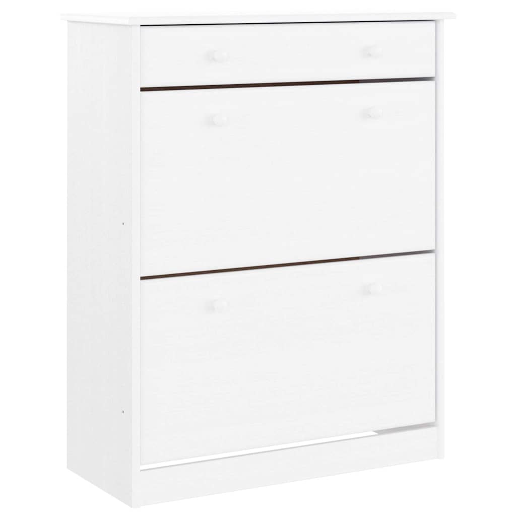 Shoe Cabinet ALTA White 77x35x96 cm Solid Wood Pine