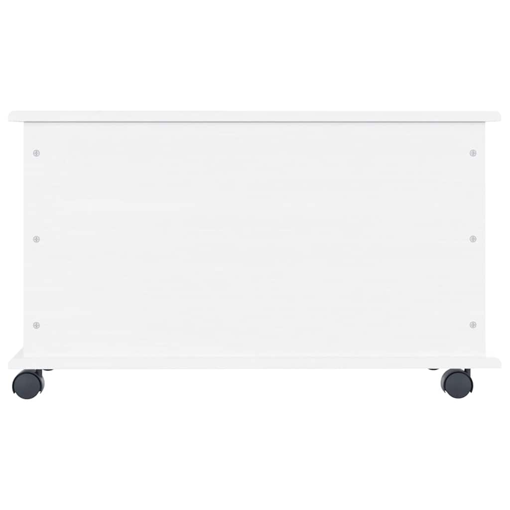 Storage Chest with Wheels ALTA White 73x39.5x43 cm Solid Wood Pine