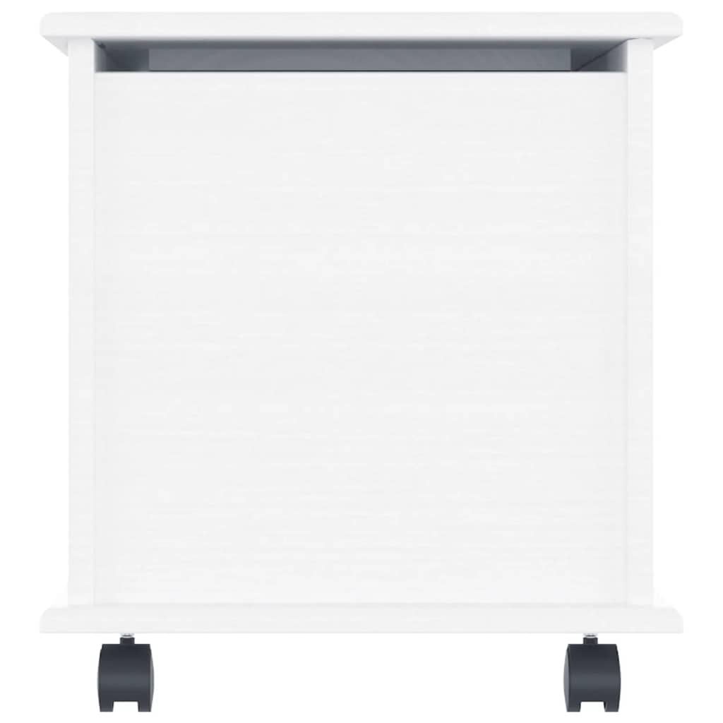 Storage Chest with Wheels ALTA White 73x39.5x43 cm Solid Wood Pine