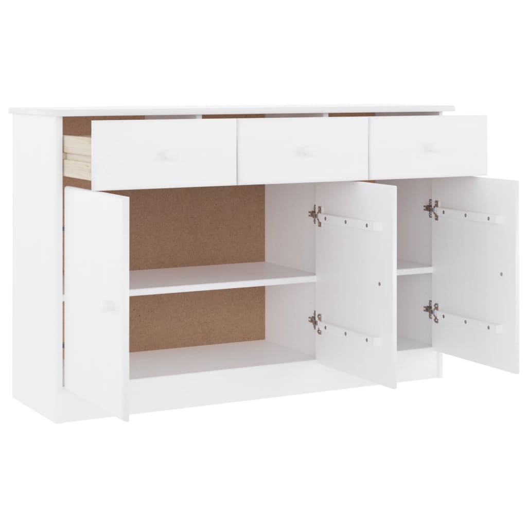 vidaXL Sideboard ALTA White 112x35x73 cm Solid Wood Pine