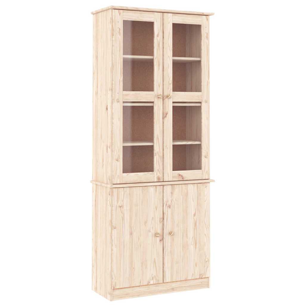 Glass Display Cabinet ALTA 77x35x186.5 cm Solid Wood Pine