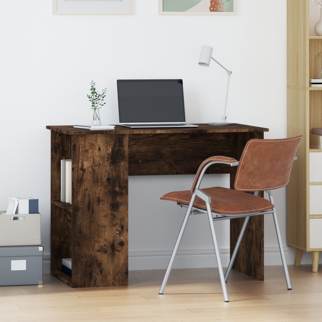 vidaXL Desk Smoked Oak 100x55x75 cm Engineered Wood