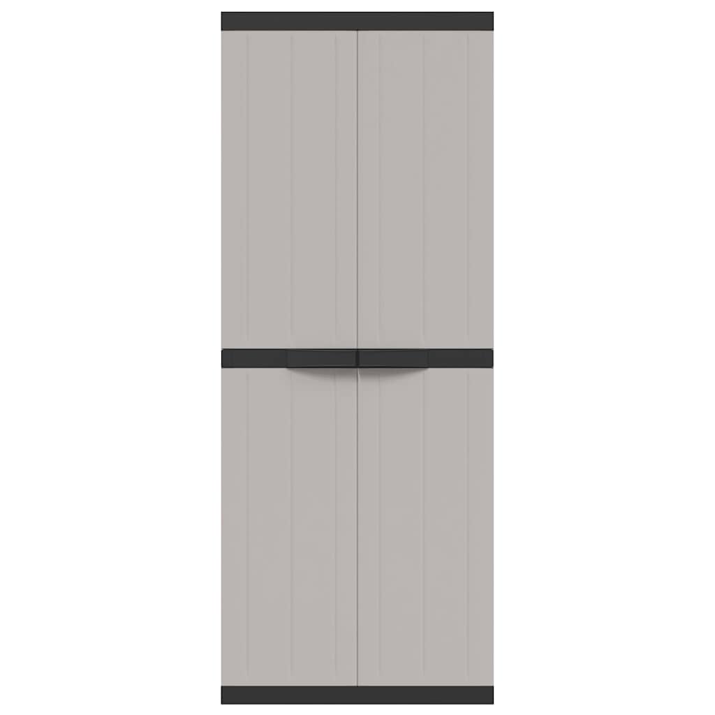 Outdoor Storage Cabinet Grey and Black 65x37x165 cm PP
