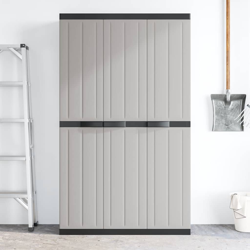 Outdoor Storage Cabinet Grey and Black 97x37x165 cm PP
