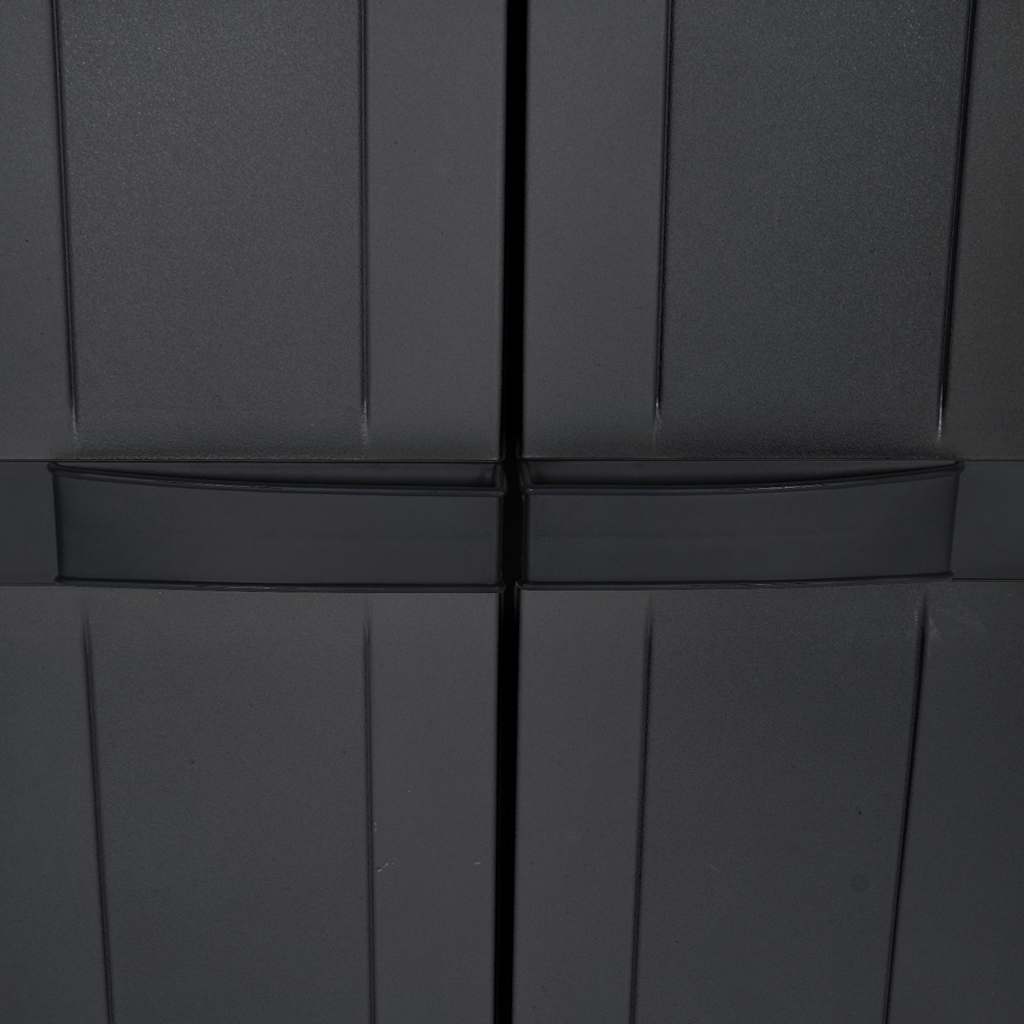 Outdoor Storage Cabinet Black 65x37x165 cm PP