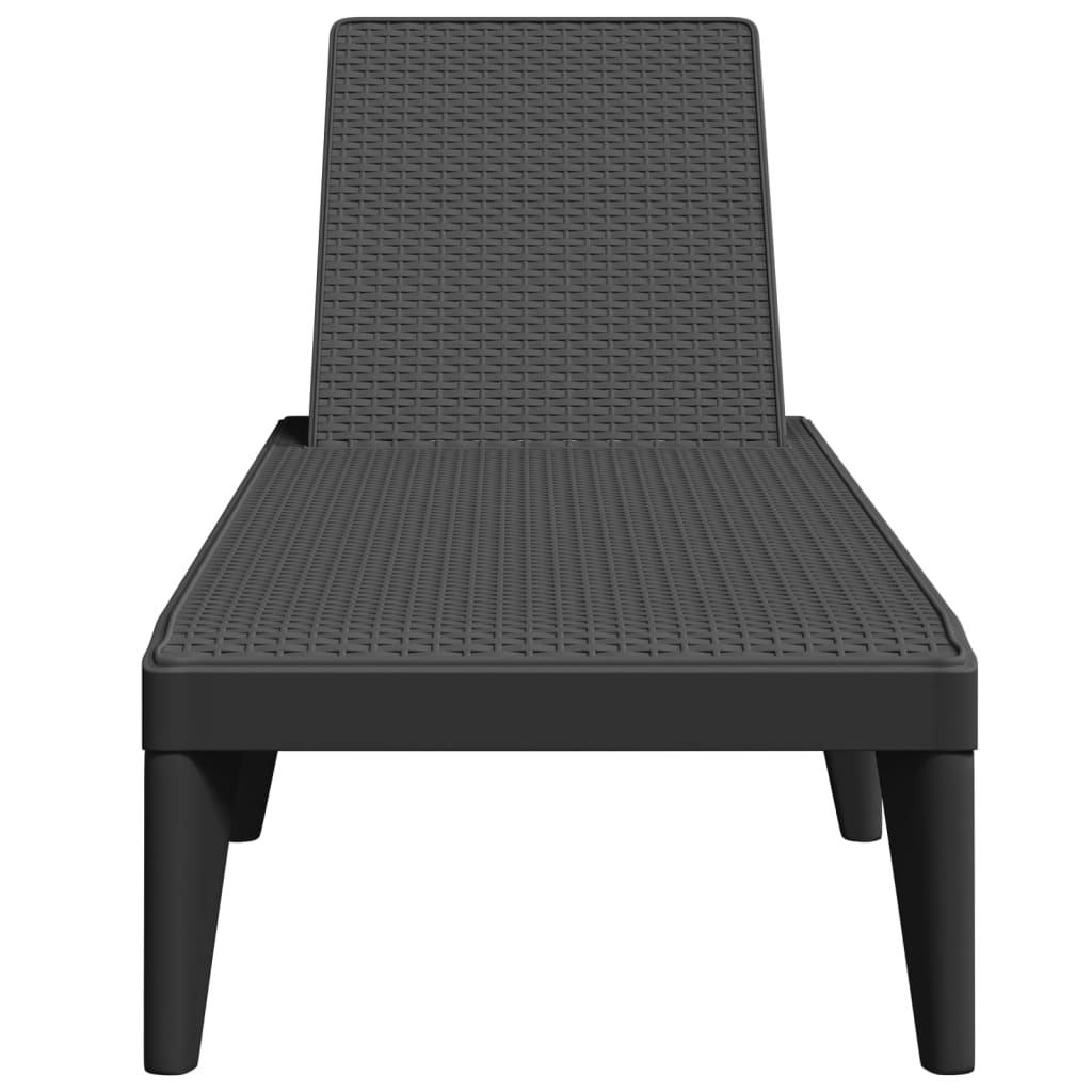 vidaXL Sun Lounger Anthracite 186x60x29 cm PP