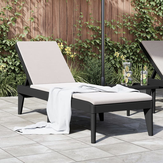 vidaXL Sun Lounger Anthracite 186x60x29 cm PP