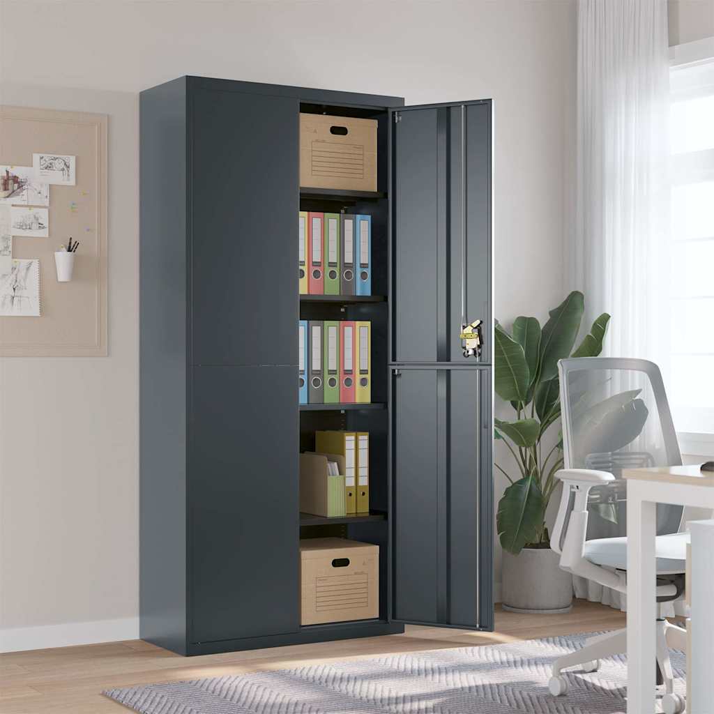 File Cabinet Anthracite 90x40x200 cm Steel