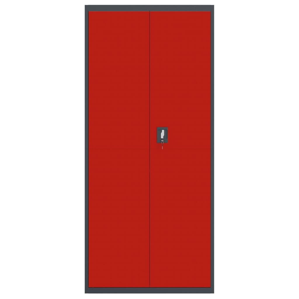 vidaXL File Cabinet Anthracite and Red 90x40x200 cm Steel