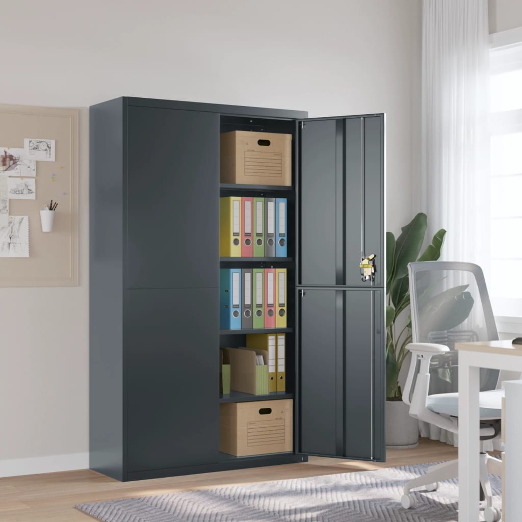 vidaXL File Cabinet Anthracite 105x40x180 cm Steel