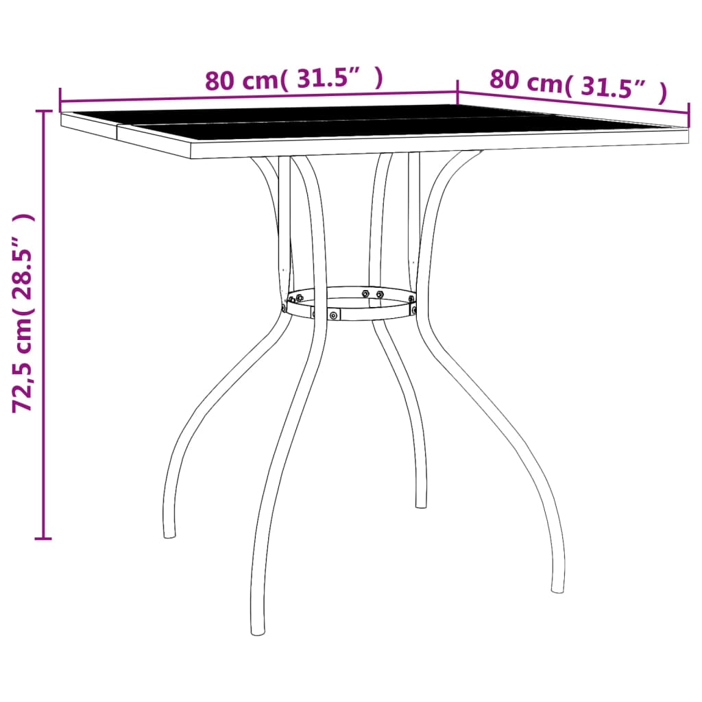 vidaXL 5 Piece Garden Dining Set Anthracite Steel