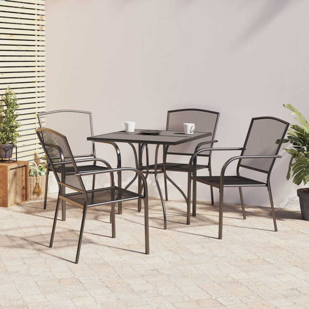 vidaXL 5 Piece Garden Dining Set Anthracite Steel