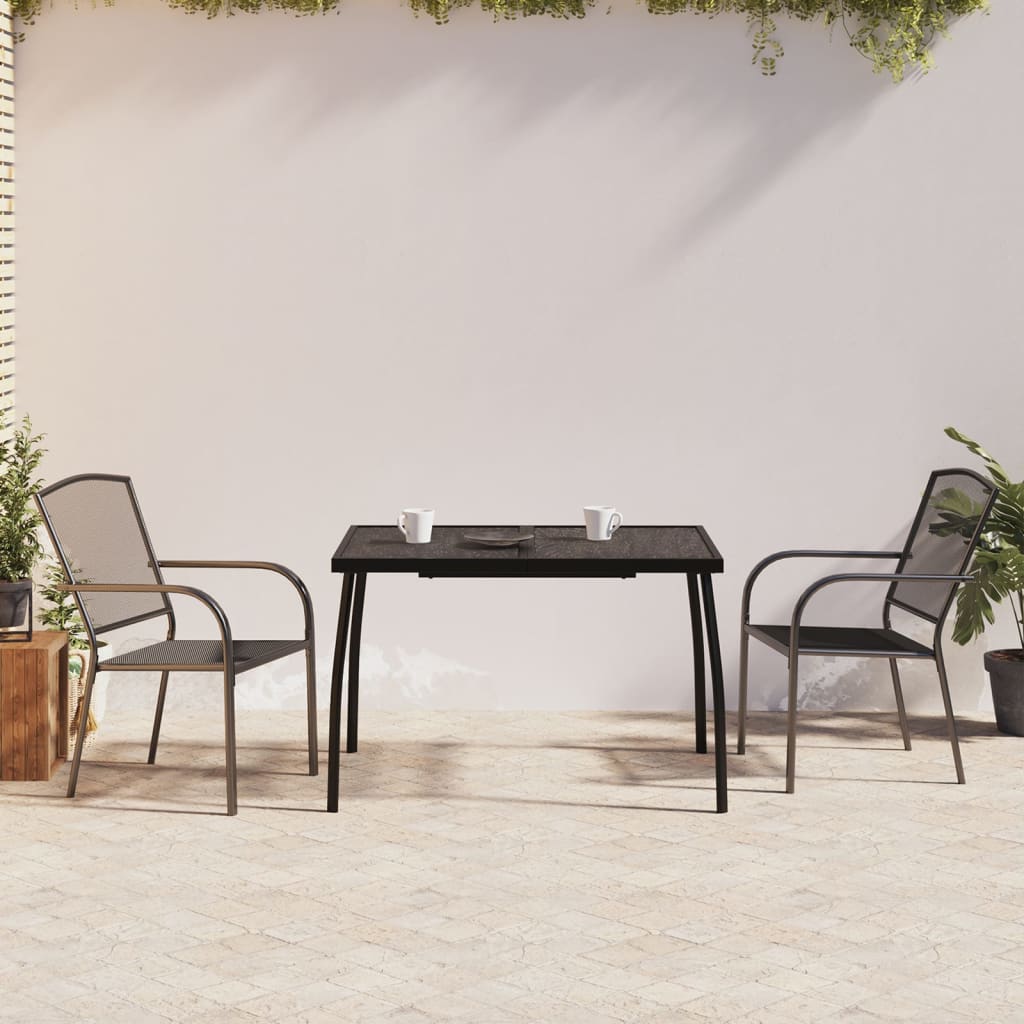 Garden Dining Set | Anthracite | Powder-Coated Steel | Medium | Stackable