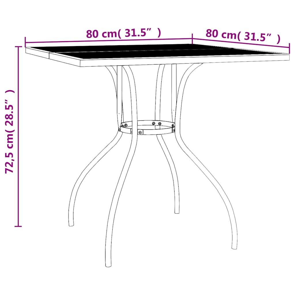 Garden Dining Set | Anthracite | Steel | Medium | Foldable