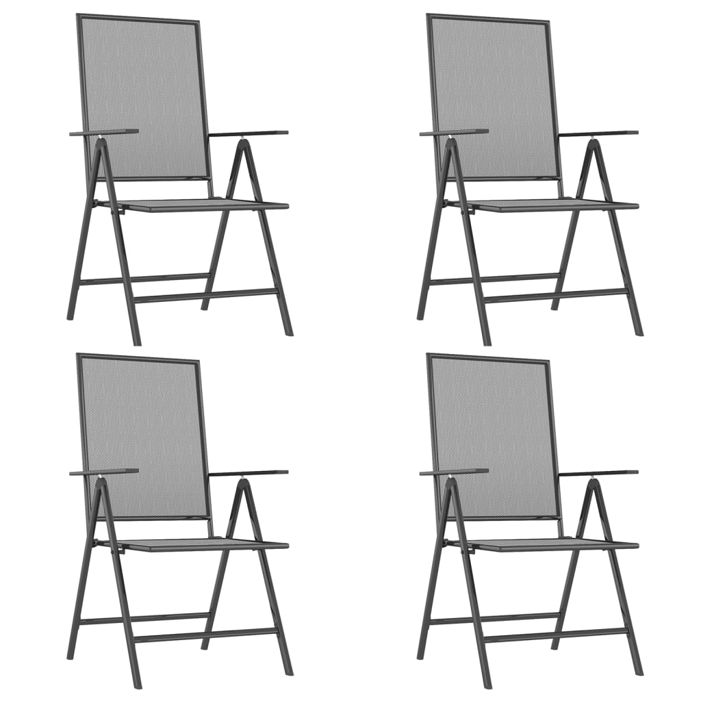 Garden Dining Set | Anthracite | Steel | Large |  Foldable
