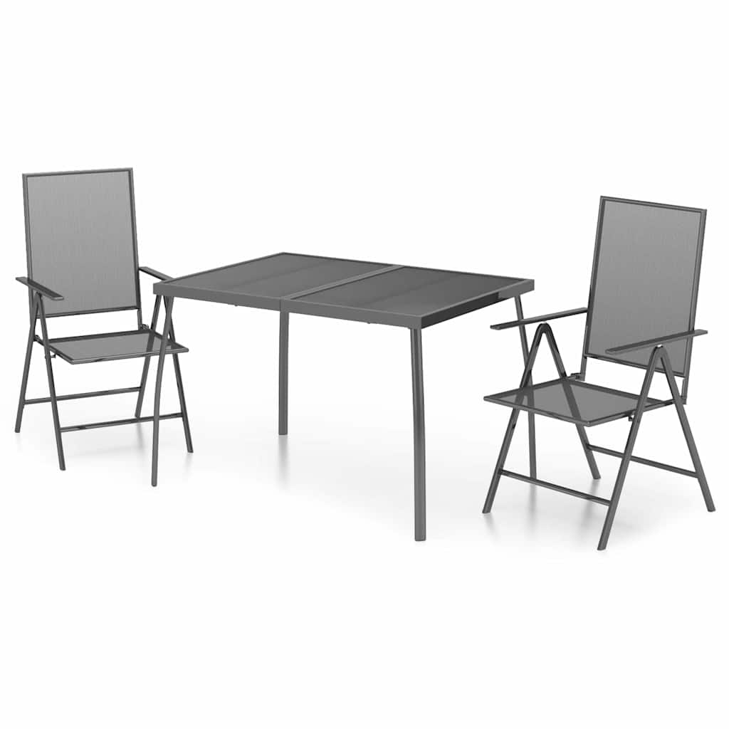 Garden Dining Set | Anthracite | Powder-Coated Steel | Medium | Foldable