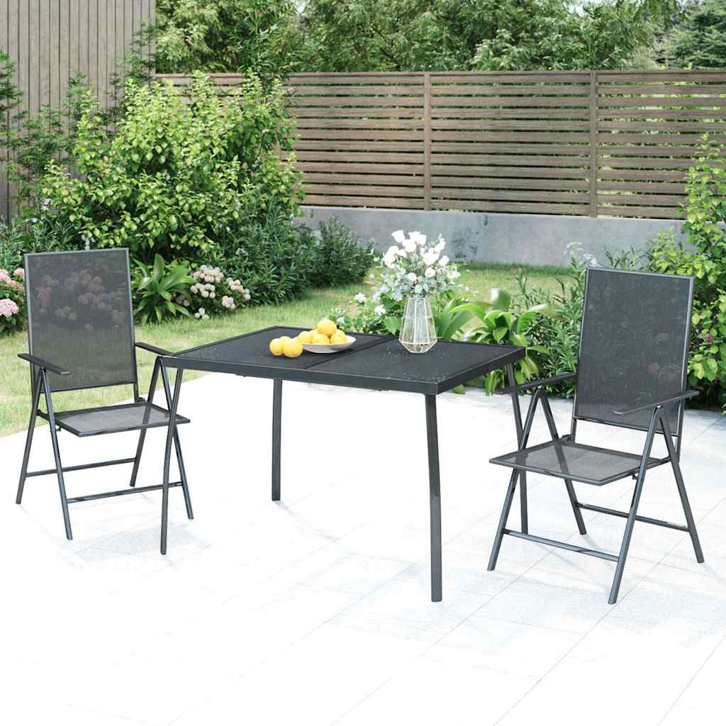 Garden Dining Set | Anthracite | Powder-Coated Steel | Medium | Foldable