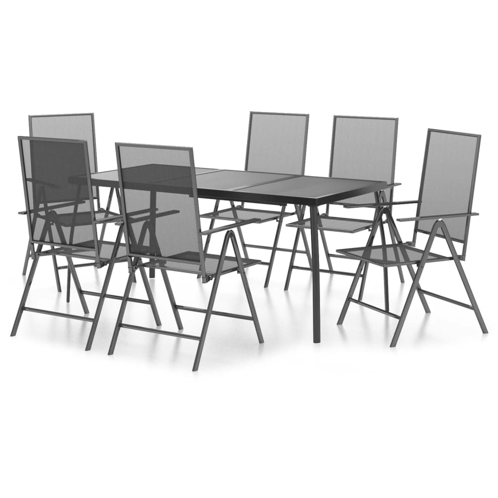 Garden Dining Set | Anthracite | Steel | 7-piece set