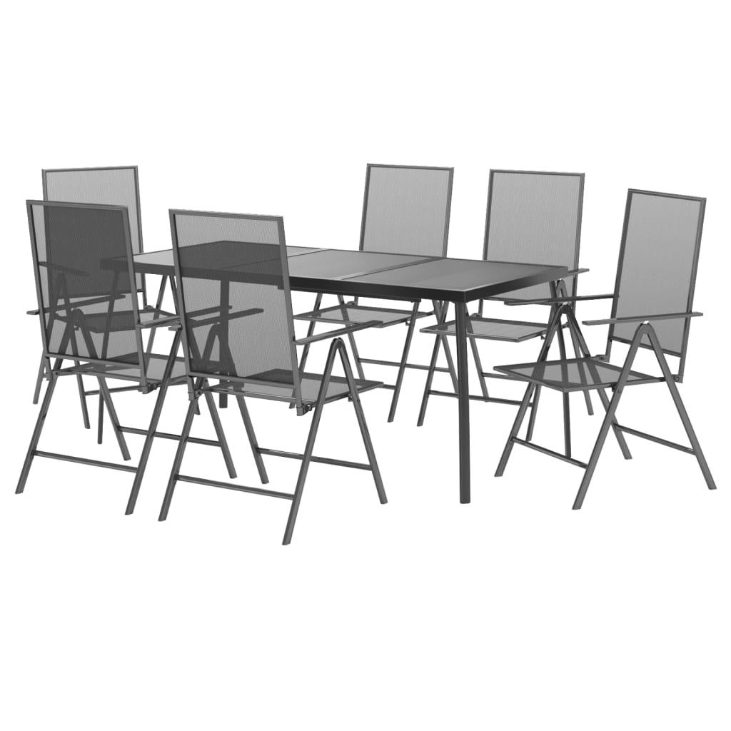 Garden Dining Set | Anthracite | Steel | 7-piece set