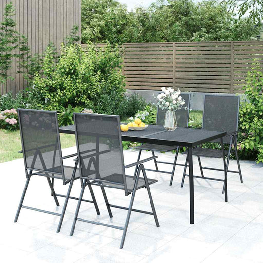 Garden Dining Set | Anthracite | Steel | Medium |  Height-Adjustable