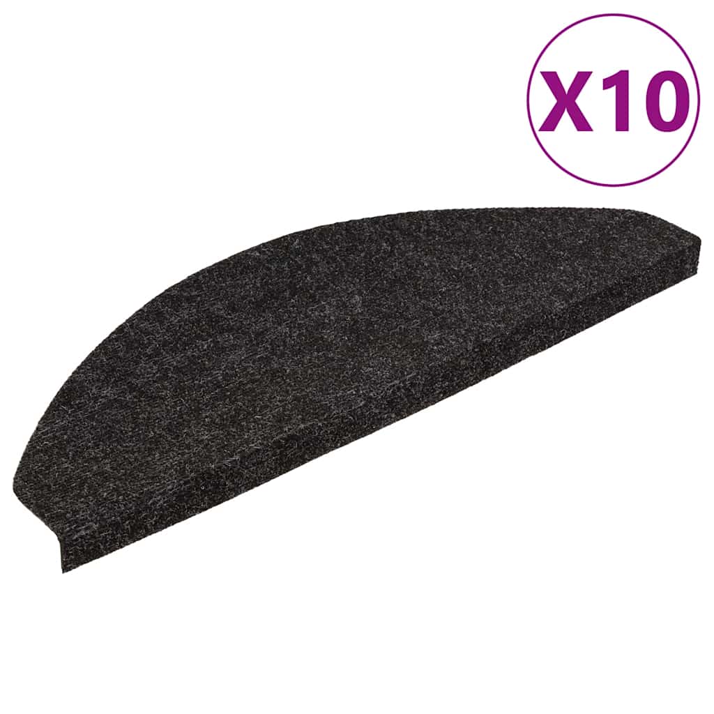Stair Mats Self-adhesive 10 pcs Anthracite 65x22,5x3,5 cm