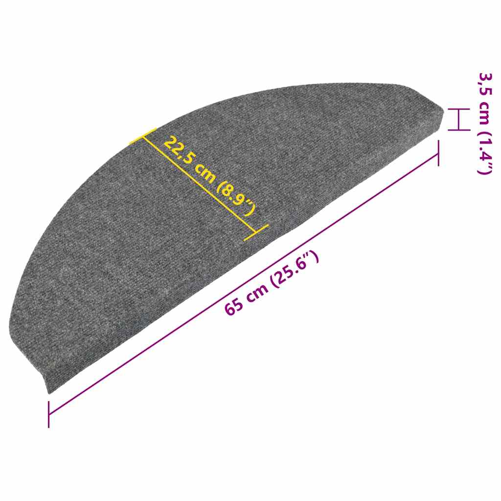 Stair Mats Self-adhesive 10 pcs Grey 65x22,5x3,5 cm