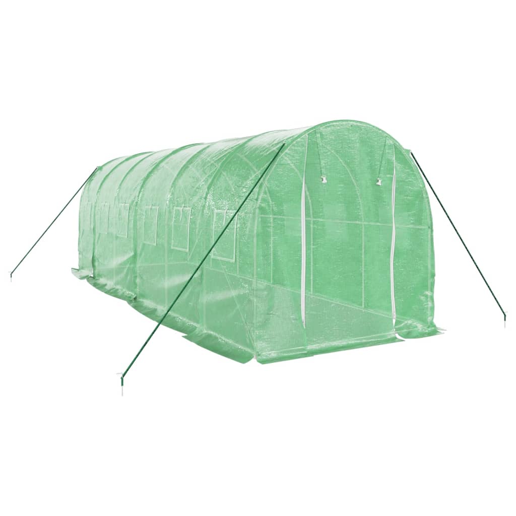 vidaXL Greenhouse with Steel Frame Green 12 m² 6x2x2 m