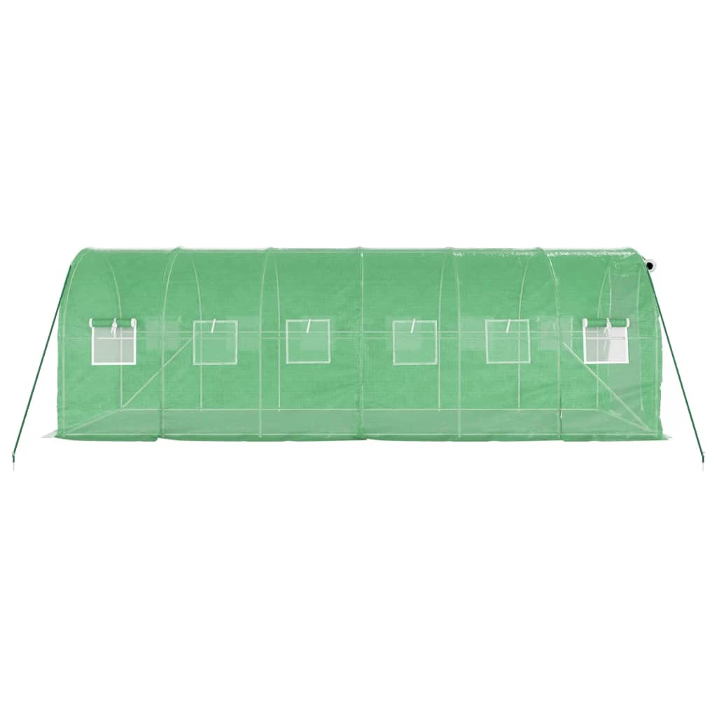 vidaXL Greenhouse with Steel Frame Green 12 m² 6x2x2 m