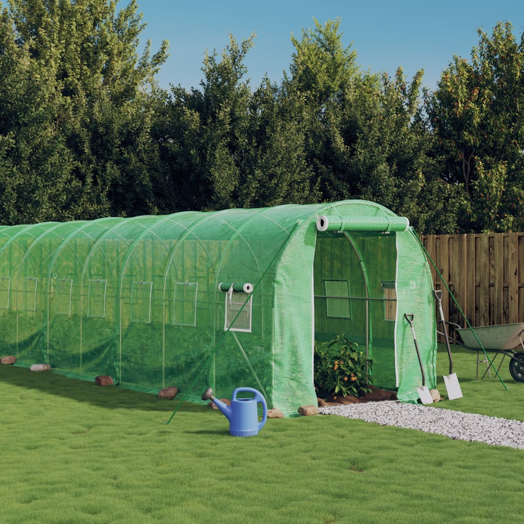 vidaXL Greenhouse with Steel Frame Green 12 m² 6x2x2 m