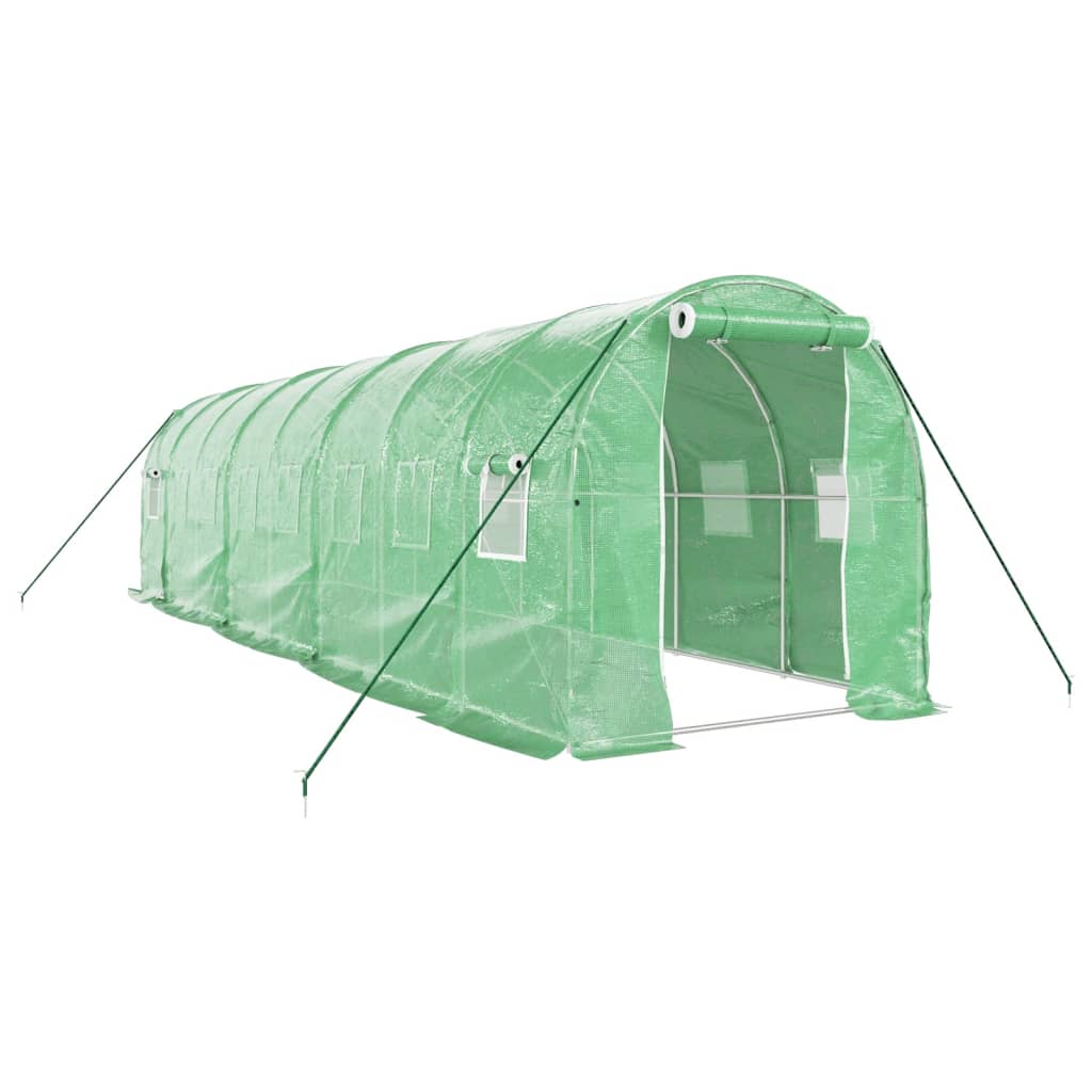 vidaXL Greenhouse with Steel Frame Green 16 m² 8x2x2 m