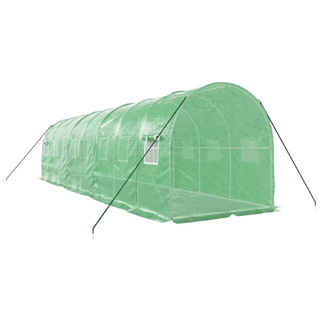 vidaXL Greenhouse with Steel Frame Green 16 m² 8x2x2 m